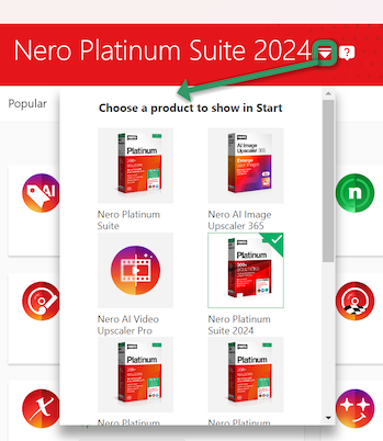 Nero-Start-Choose-product-Screenshot-English